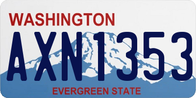 WA license plate AXN1353