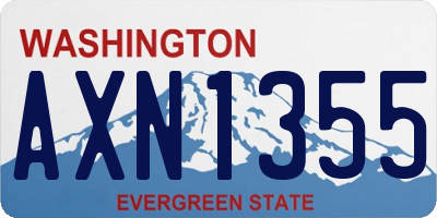 WA license plate AXN1355