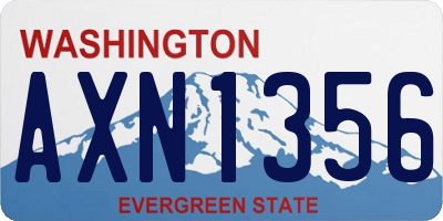 WA license plate AXN1356