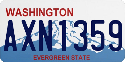 WA license plate AXN1359