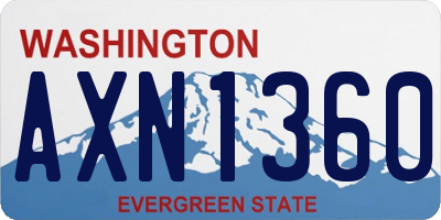 WA license plate AXN1360