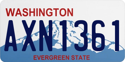 WA license plate AXN1361