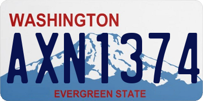 WA license plate AXN1374