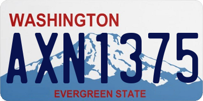 WA license plate AXN1375