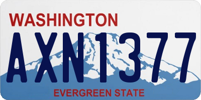 WA license plate AXN1377