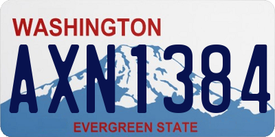 WA license plate AXN1384
