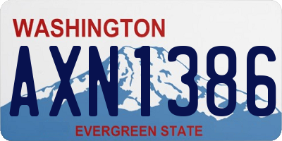WA license plate AXN1386