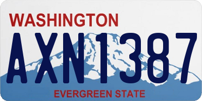 WA license plate AXN1387