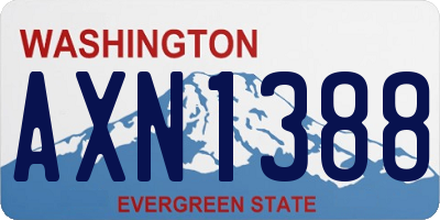WA license plate AXN1388