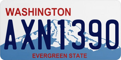WA license plate AXN1390