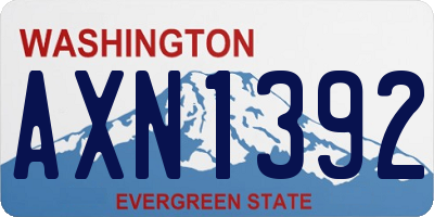WA license plate AXN1392
