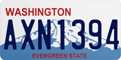 WA license plate AXN1394