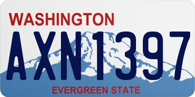 WA license plate AXN1397
