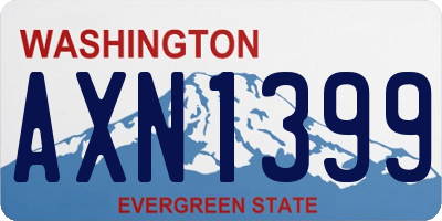 WA license plate AXN1399