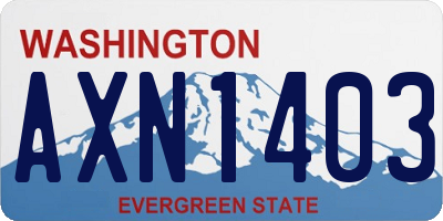 WA license plate AXN1403