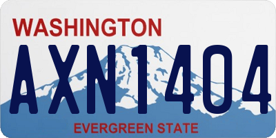 WA license plate AXN1404