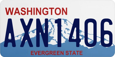 WA license plate AXN1406