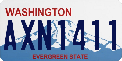 WA license plate AXN1411