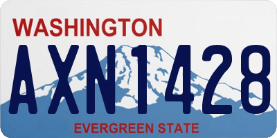 WA license plate AXN1428