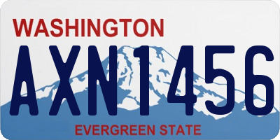 WA license plate AXN1456