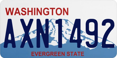 WA license plate AXN1492