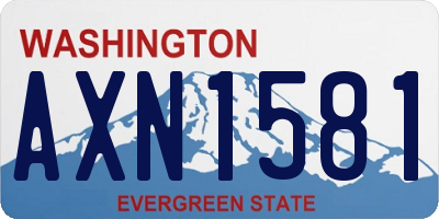 WA license plate AXN1581