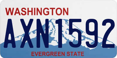 WA license plate AXN1592