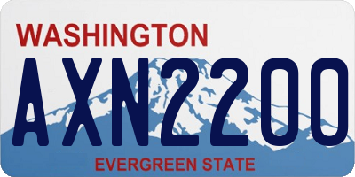 WA license plate AXN2200