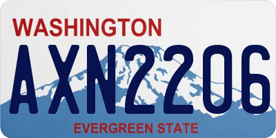 WA license plate AXN2206
