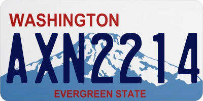 WA license plate AXN2214