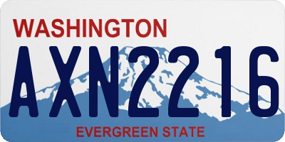WA license plate AXN2216