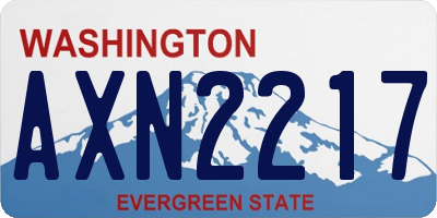 WA license plate AXN2217