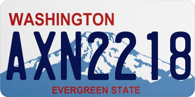 WA license plate AXN2218
