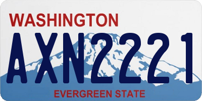 WA license plate AXN2221