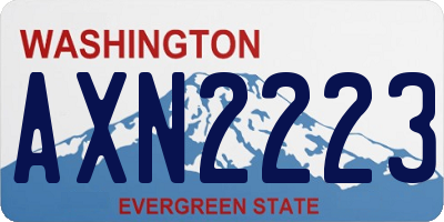 WA license plate AXN2223