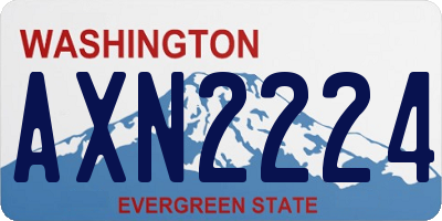 WA license plate AXN2224