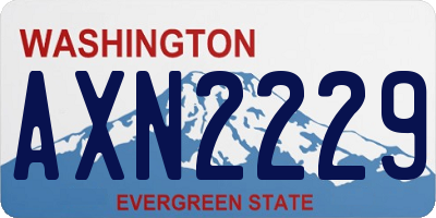 WA license plate AXN2229