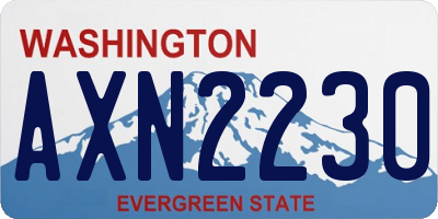 WA license plate AXN2230