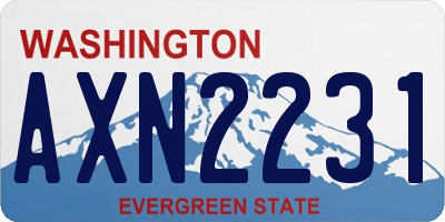 WA license plate AXN2231
