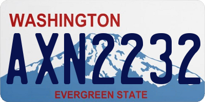 WA license plate AXN2232