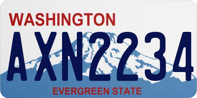 WA license plate AXN2234