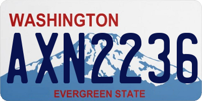 WA license plate AXN2236