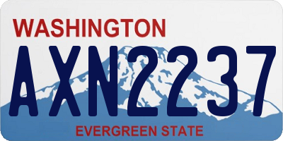 WA license plate AXN2237