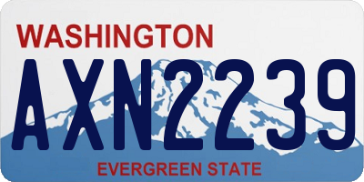 WA license plate AXN2239
