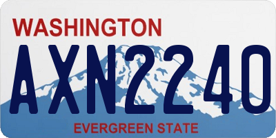 WA license plate AXN2240