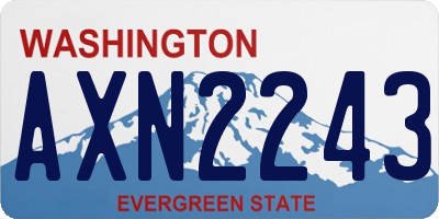 WA license plate AXN2243