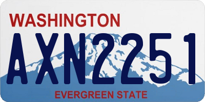 WA license plate AXN2251