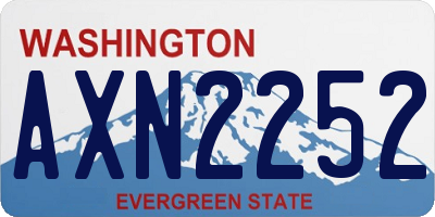 WA license plate AXN2252