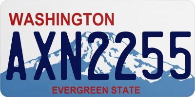 WA license plate AXN2255