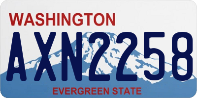WA license plate AXN2258